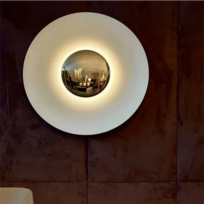 Afralia™ Colorful Round Metal LED Wall Lamp Sconce for Parlor Bedroom Aisle Stairs