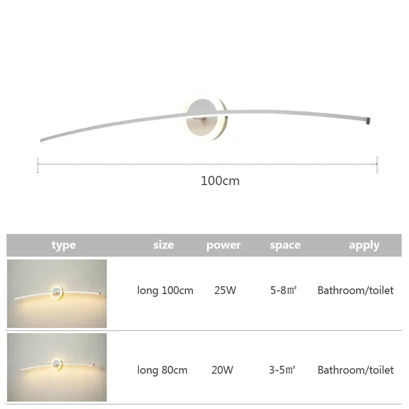 Afralia™ LED Wall Lamps: Modern Iron Baking Paint Craft Light for Bathroom Bedroom Living Room