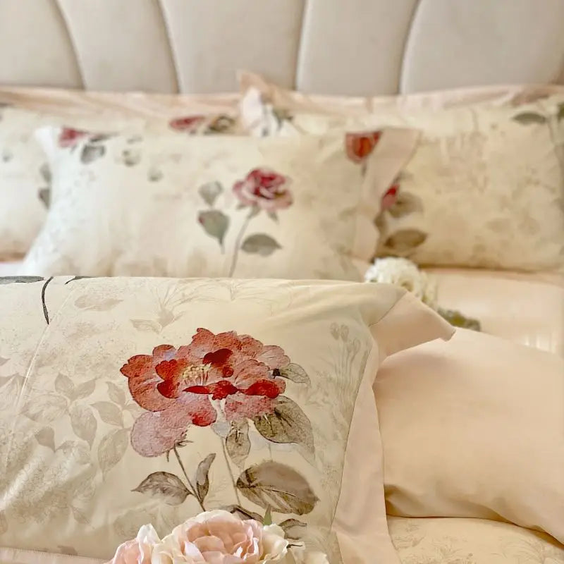 Afralia™ French Vintage Rose 1000TC Egyptian Cotton Bedding Set