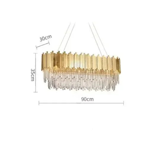 Afralia™ Golden Crystal Ceiling Light for Modern Living Room and Dining Room