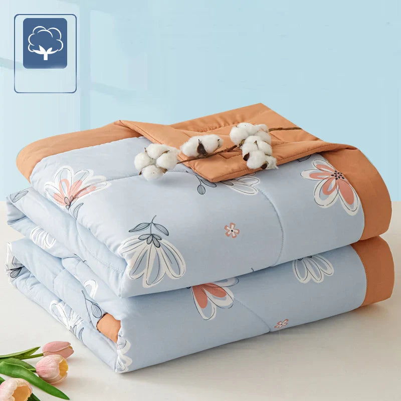Afralia™ Lightweight Summer Quilt: Soft Skin-Friendly Comforter with Cotton Fill
