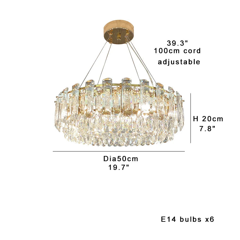 Afralia™ Nordic Crystal LED Dimmable Ceiling Pendant Lights for Luxury Home Decor