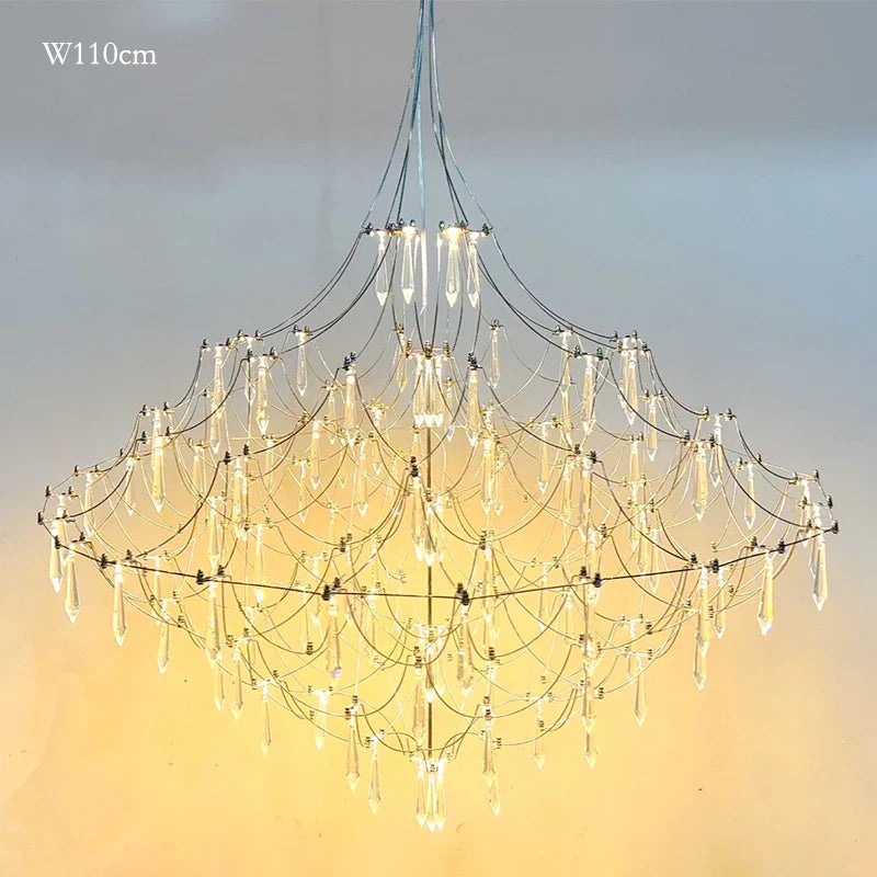 Afralia™ Firefly Crystal Chandelier Modern Suspension Design for Living/Dining/Bedroom