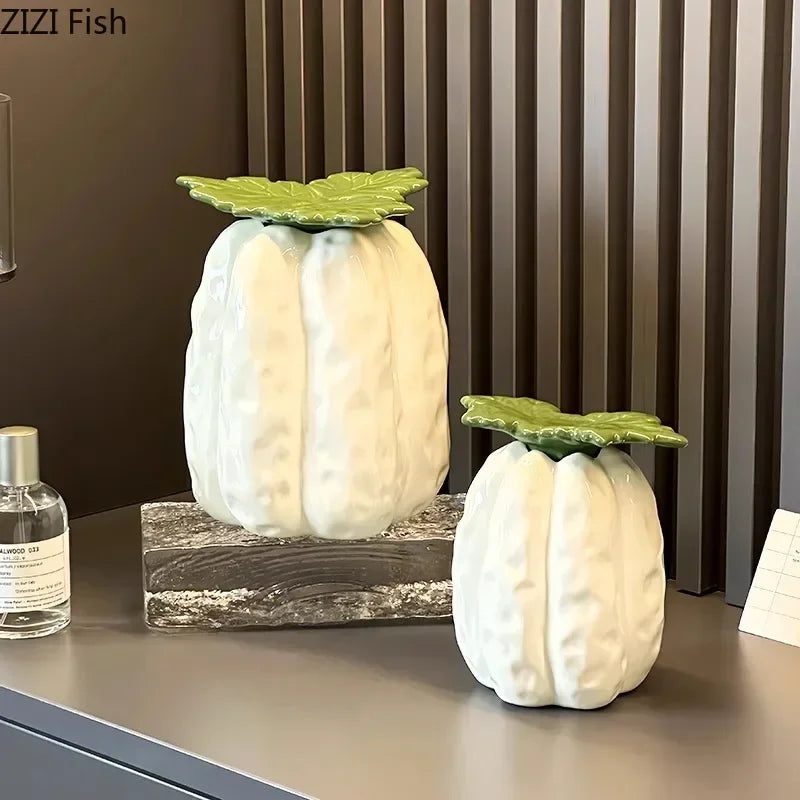 Afralia™ Pumpkin Ceramic Storage Jar with Lid | Modern Home Decor Solution