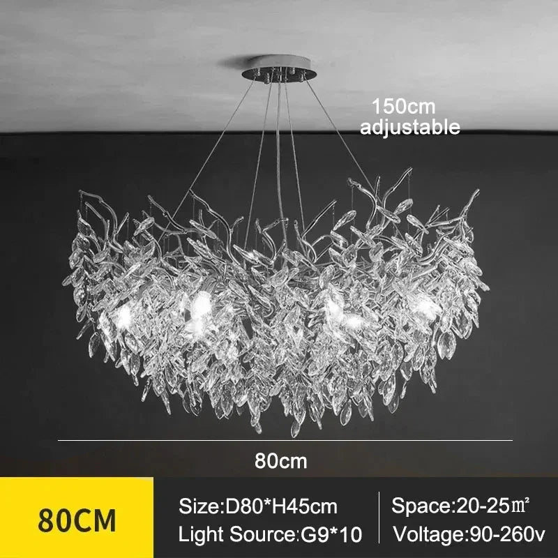 Afralia™ Crystal Ceiling Chandelier LED Pendant Lamp for Home Decor