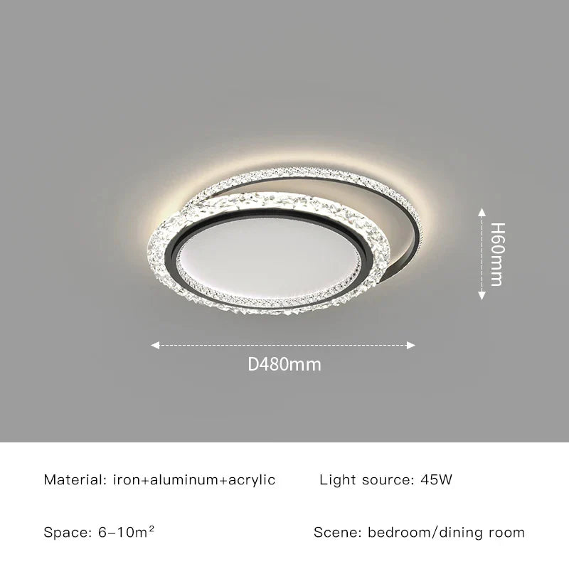 Afralia™ Golden Crystal LED Ceiling Lamps for Bedroom Kitchen Bathroom - Luxury Chandeliers