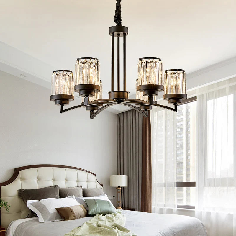 Afralia™ Black Art Crystal Chandelier for Luxury Living Room Bedroom Lighting Fixtures