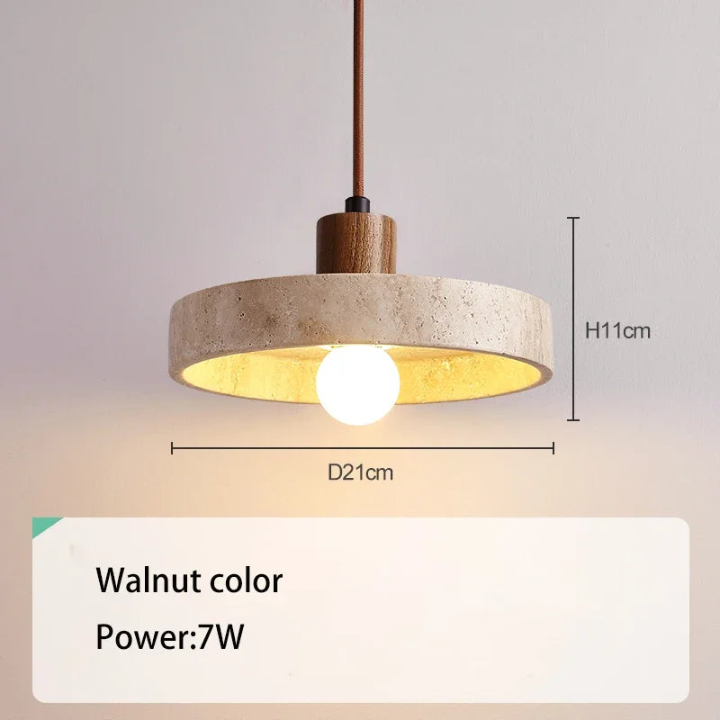 Afralia™ Travertine Pendant Light: Modern E27 Hanging Lamp for Kitchen, Living, Dining, Bedroom