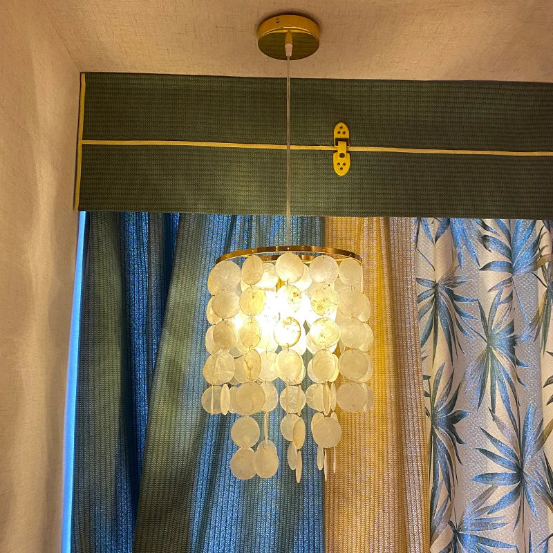 Afralia™ Nordic Shell Wind Chime Chandelier LED Pendant Light