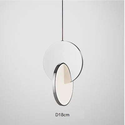 Afralia™ Geometric Circle Gold Iron Pendant Light Chandelier