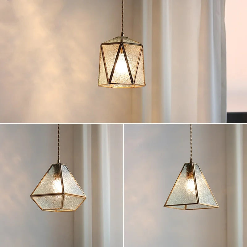 Afralia™ Blue Glass LED Pendant Light Fixture Modern Nordic Wire Hanging Lamp