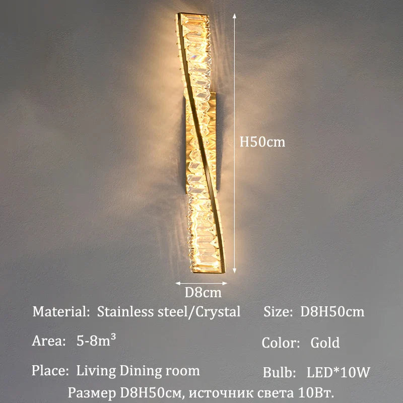 Afralia™ Crystal Chandelier LED Strip for Home Dining Room Decoration