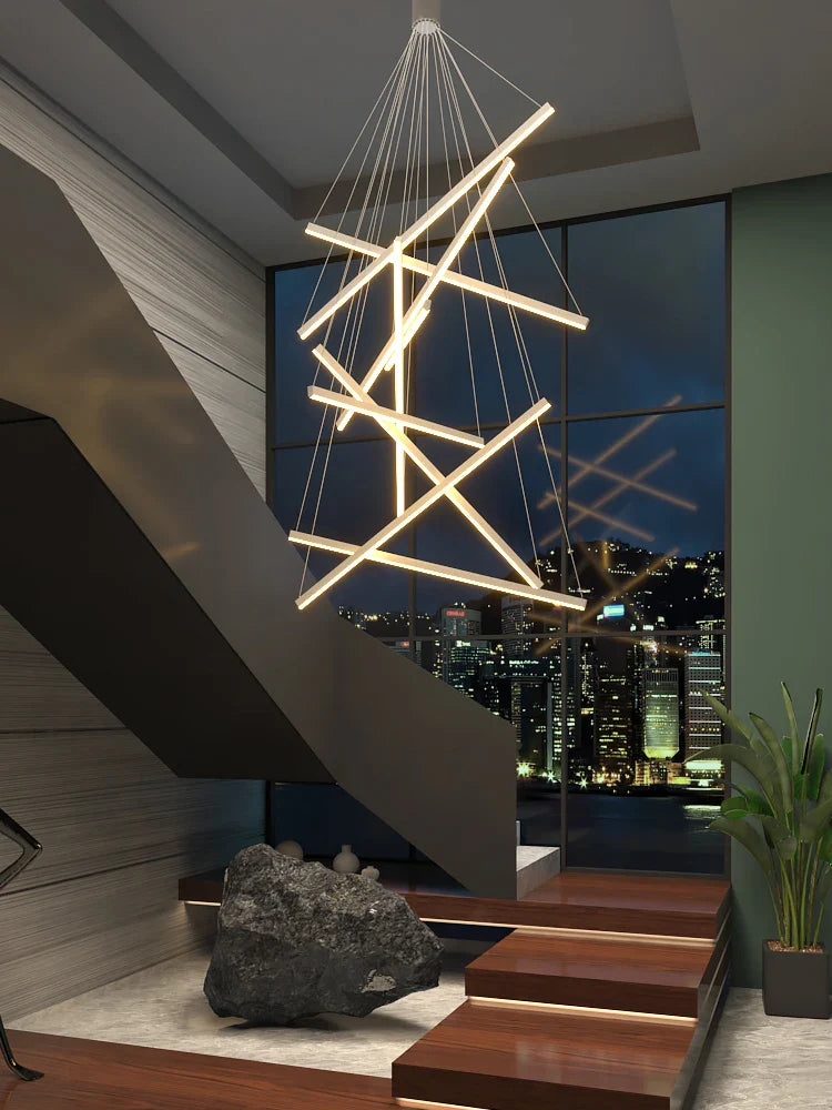 Afralia™ LED Chandelier for Modern Duplex Interior, Loft Decor, Living & Dining Room Lighting