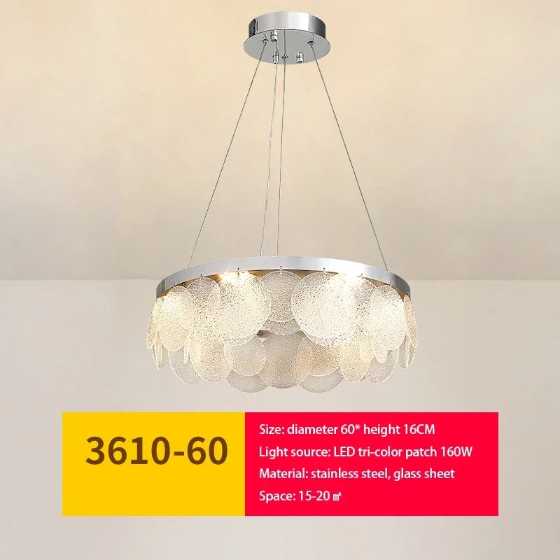 Afralia™ Glass Chandelier LED Ceiling Lamp | Modern Metal Art | Indoor Living Room Kitchen Decoration