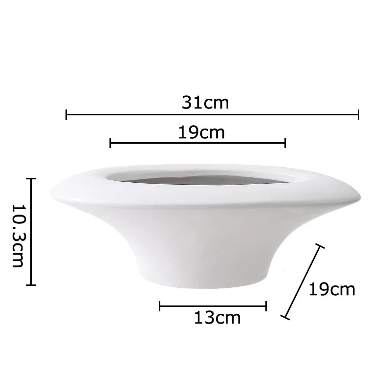 Afralia™ Ceramic Elliptical Vase Pots: Minimalist Room Decor & Floral Arrangement Aesthetic