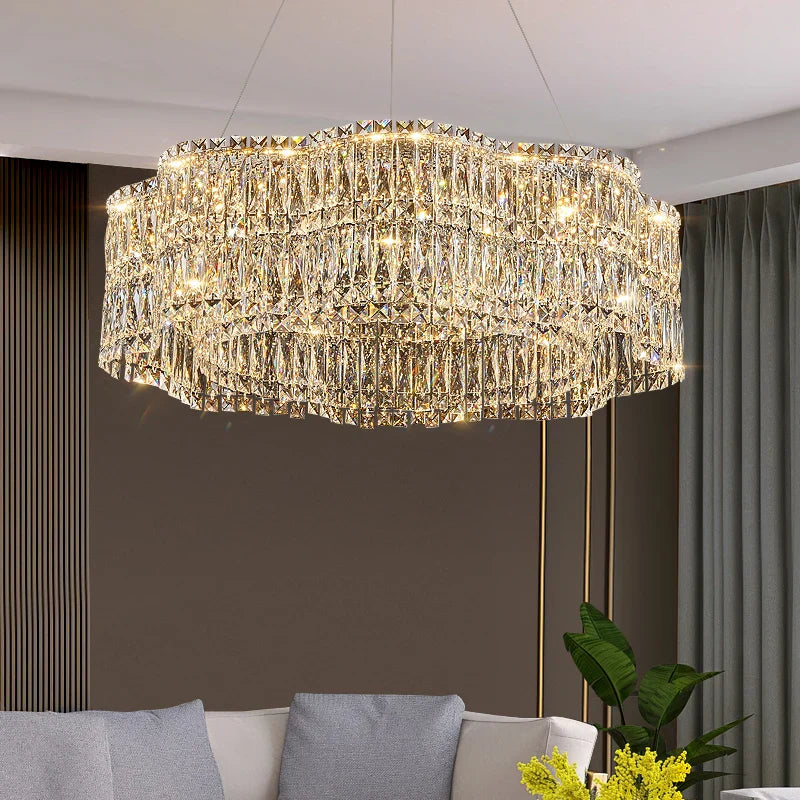Afralia™ Crystal Luxe Chandelier for Modern Living Room, High-End Restaurant Light