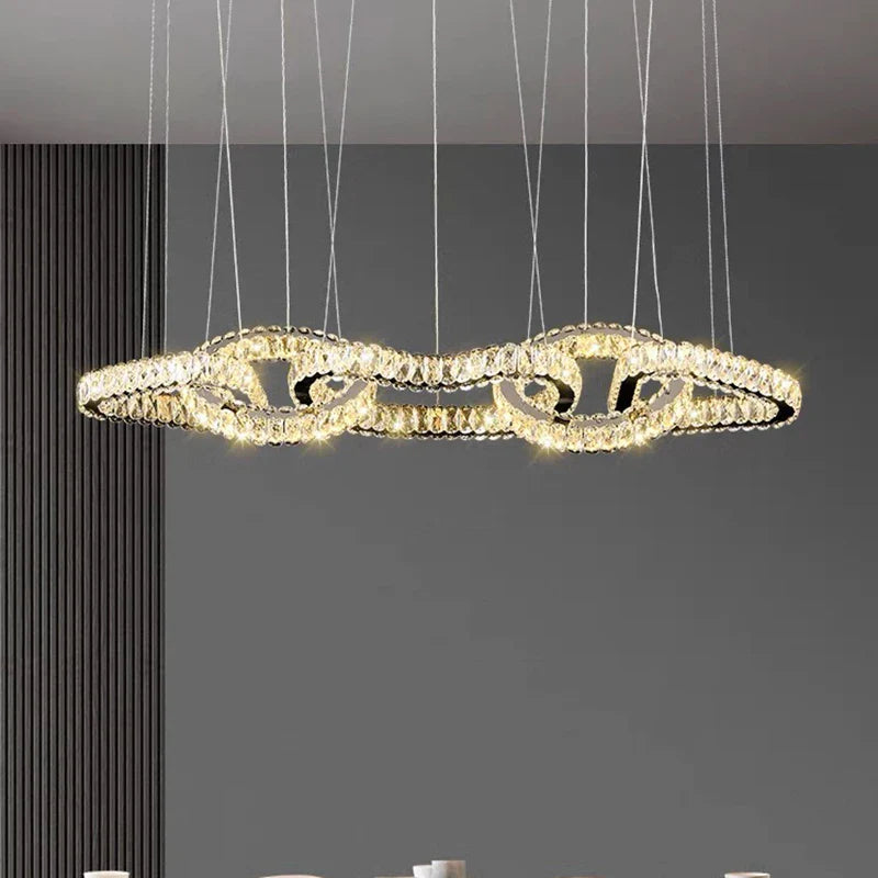 Afralia™ Crystal Chandelier: Luxury Living Room & Dining Room Pendant Light