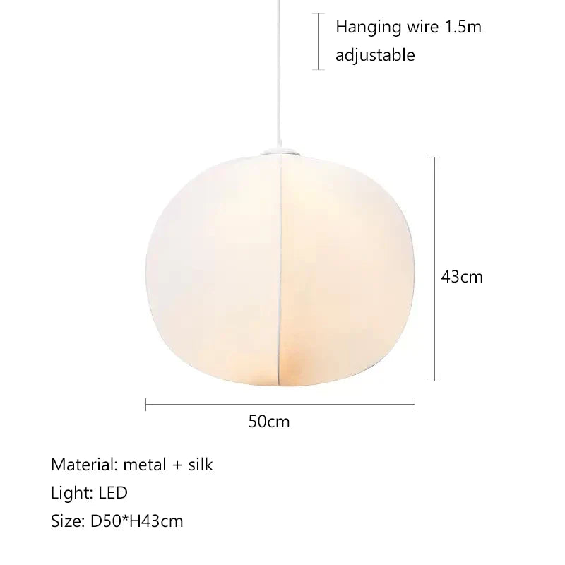 Afralia™ Silk Chandelier: Nordic Wabi Sabi LED Pendant Light for Home, Bar, and Dining Room