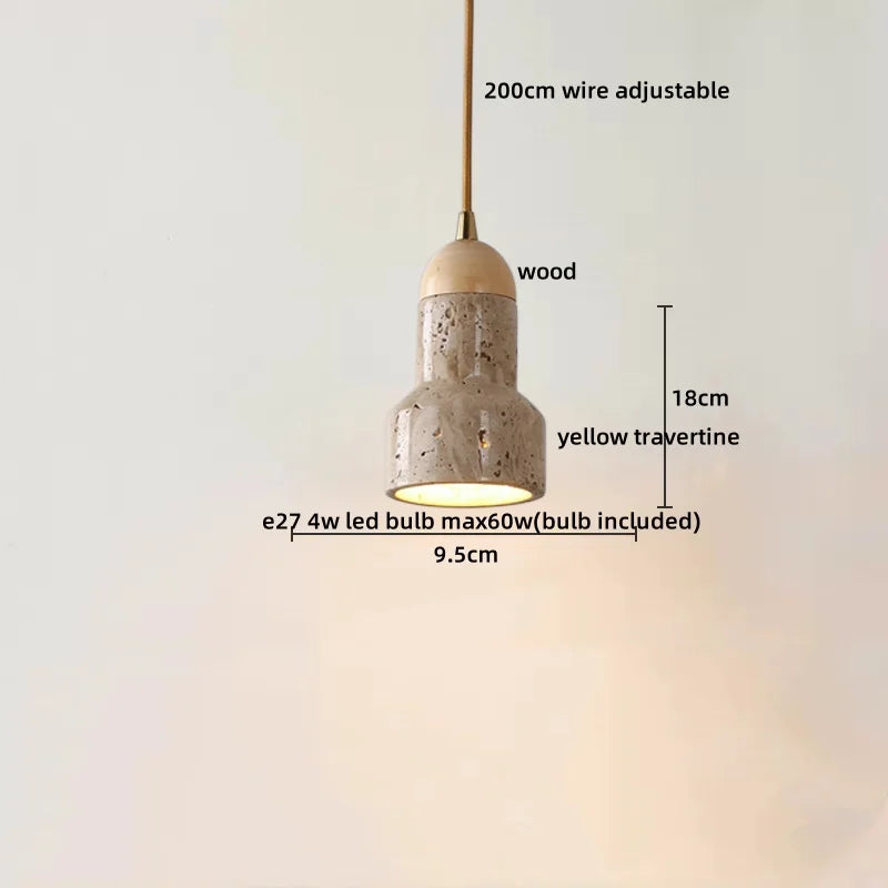 Afralia™ Yellow Hole Stone LED Pendant Light for Bedroom Dining Room Restaurant