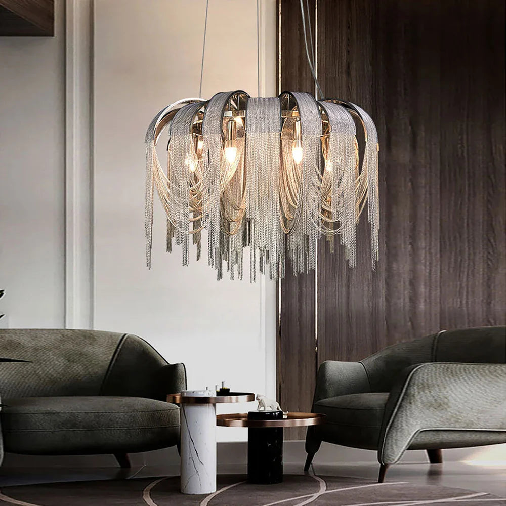 Afralia™ Gold Black Crystal LED Chandelier | Round Oval Living Room Ceiling Light