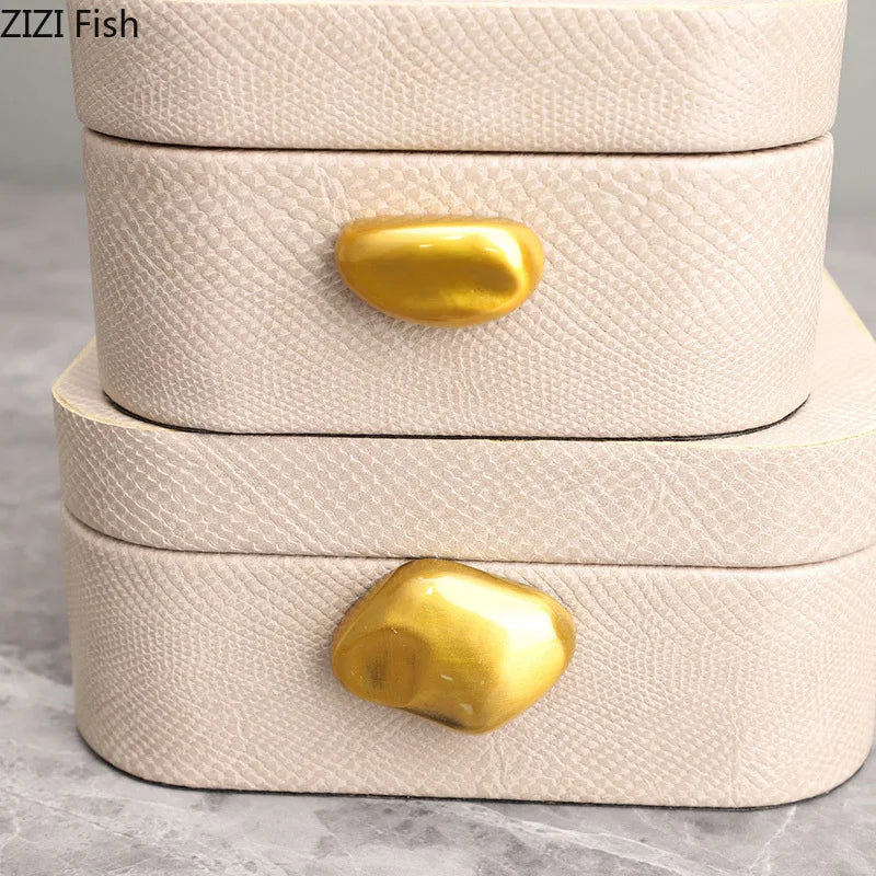 Afralia™ Leather Jewelry Box: Stylish Dresser Table Decor & Storage Jar