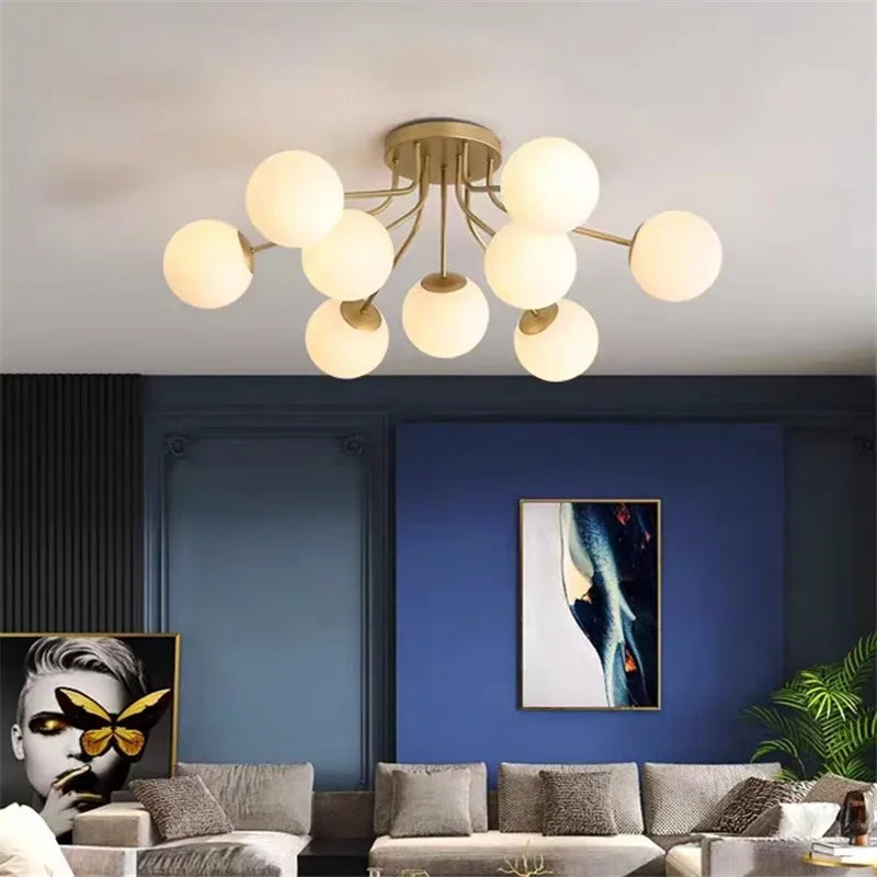 Afralia™ Glass Bubble LED Ceiling Light for Living Room Kitchen Bedroom