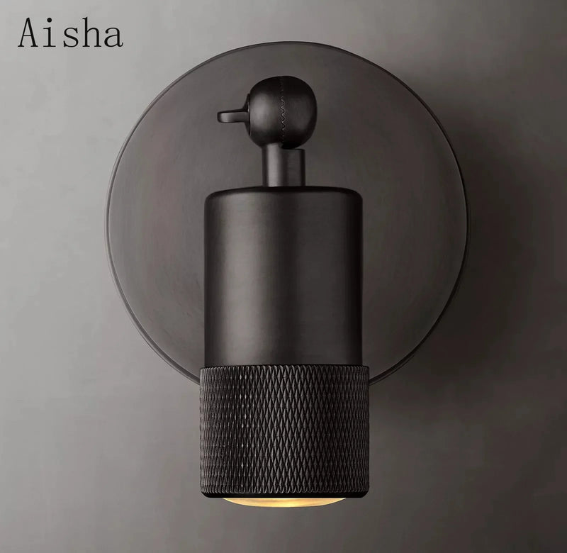 Afralia™ Minimalist Wall Lamp Sconce Aluminum/Copper/Black/Chrome Adjustable Direction Bedroom Living Room Decor