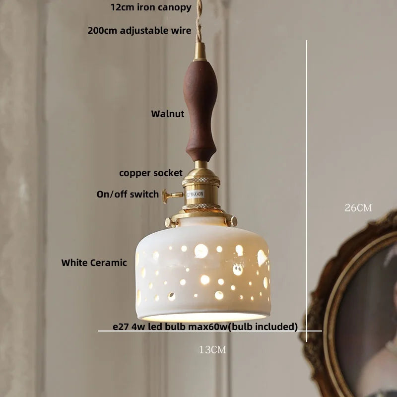Afralia™ Ceramic LED Pendant Lights Modern Nordic Indoor Hanging Lamp