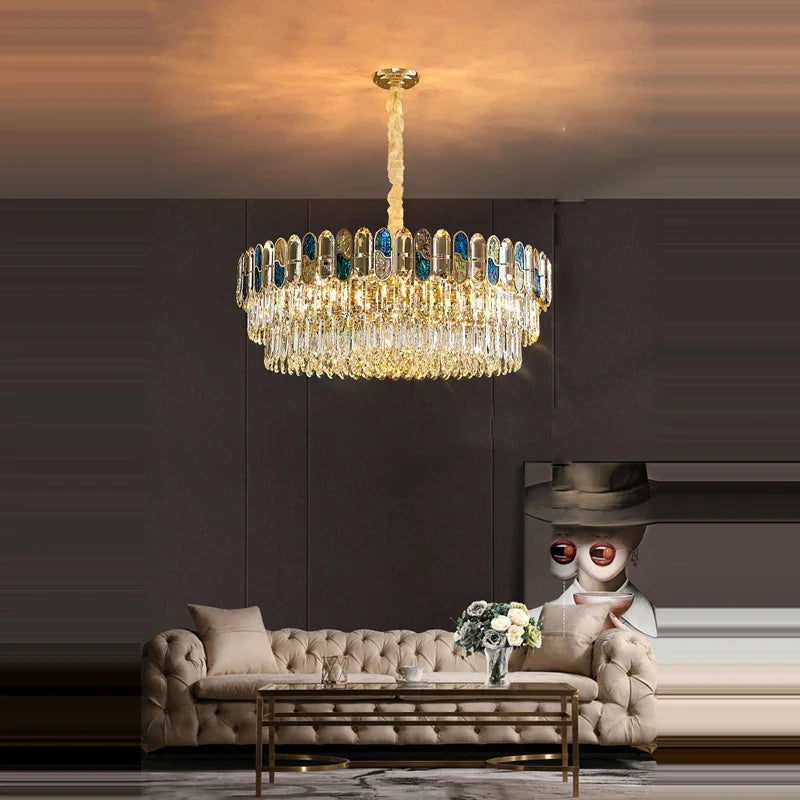 Afralia™ Crystal Chandelier LED Lighting for Living Room