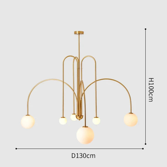 Afralia™ Red Glass Ball Chandelier: Modern Minimalist Arch Hang Lamp for Living Room