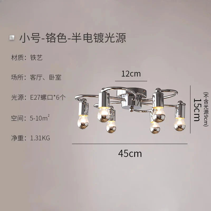 Afralia™ Chrome LED Ceiling Lamp for Living Room Bedroom Study Balcony