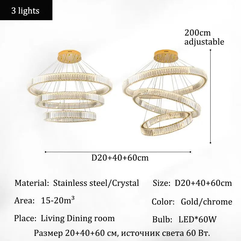 Afralia™ Crystal LED Ceiling Chandelier for Living Room & Bedroom Lighting