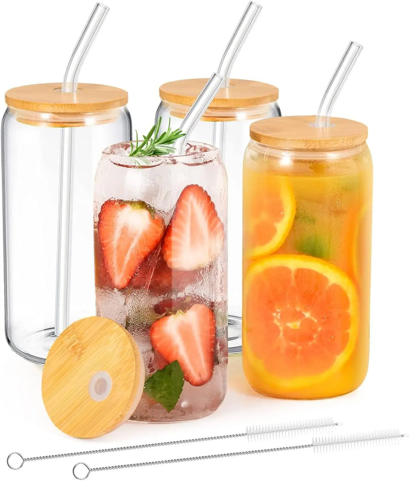 Afralia™ Glass Bubble Tea Cup Set - Elegant Drinkware for Parties