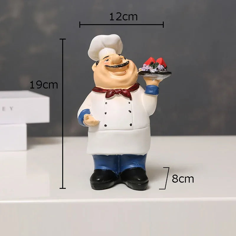 Afralia™ Bearded Chef Resin Figure Sculpture Modern Kitchen Desk Decor Ornaments