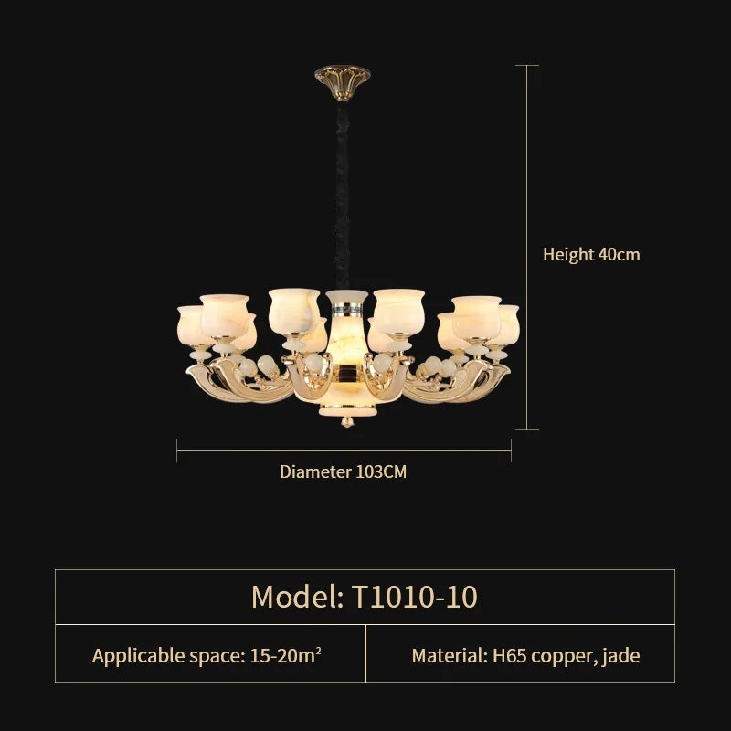 Afralia™ Natural Afghan Jade Villa Chandelier: High-Grade Living Room Lamp for Luxurious Atmosphere