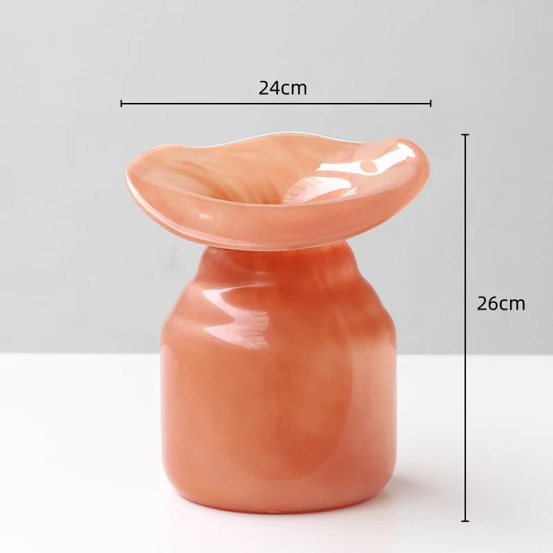 Afralia™ Wide-mouth Glass Hydroponic Color Vase for Home Decoration