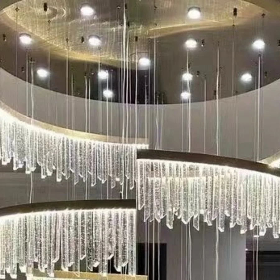 Afralia™ Crystal Chandelier for Modern Living Room, Villa, and Staircase