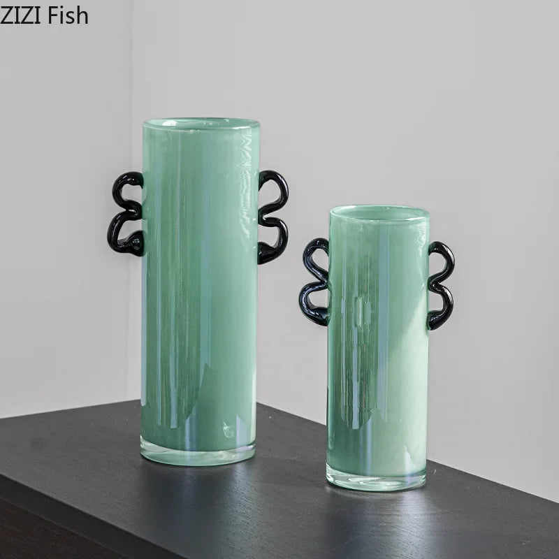 Afralia™ Emerald Green Glass Vase Hydroponics Plant Pots Floral Room Decor