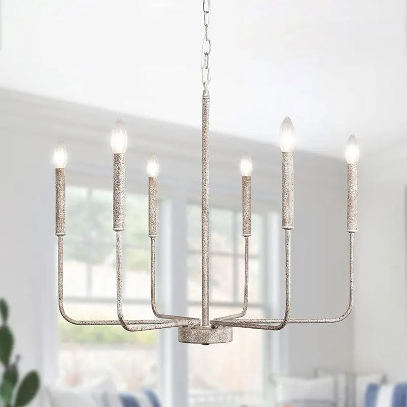 Afralia™ Iron Candle Chandelier for Living Room Bedroom Dining Room