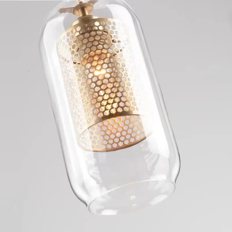 Afralia™ Mesh Pendant Light: Nordic Design Sliver Bronze Transparent Lampshade for Kitchen and Dining