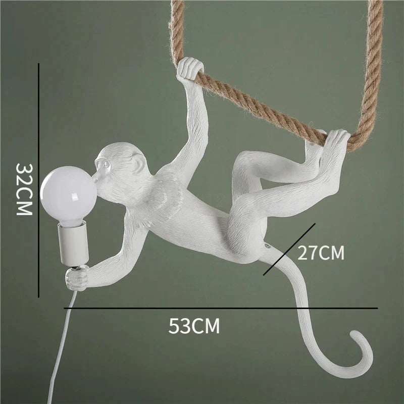 Afralia™ Monkey Resin Pendant Light for Artistic Living Room Decor