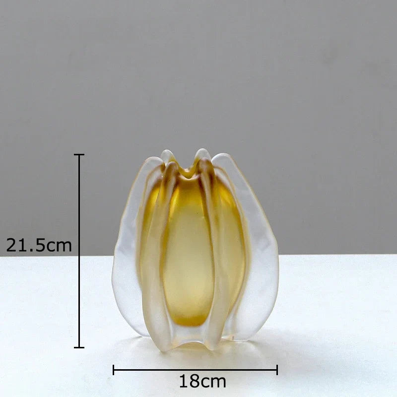 Afralia™ Carambola Glass Vase: Stylish Floral Table Decoration & Room Accent