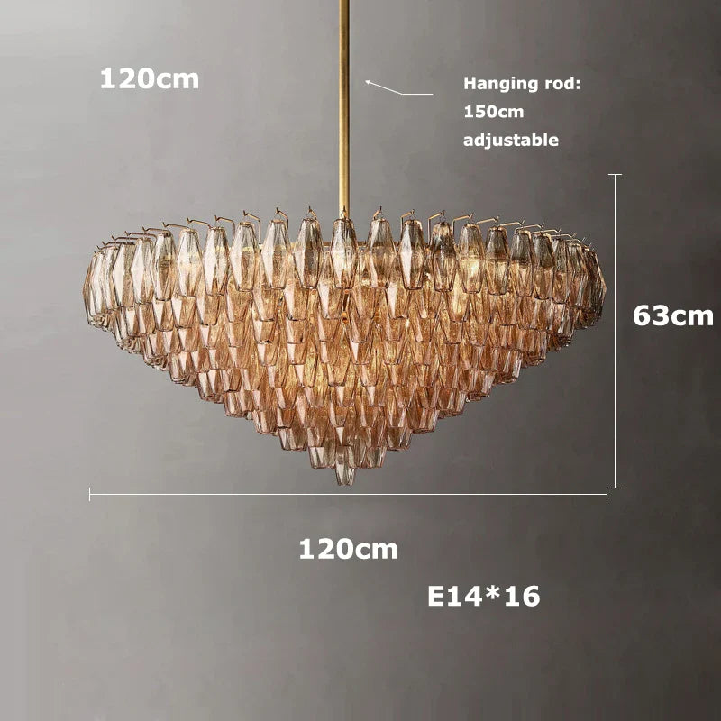 Afralia™ Glass Shade LED Chandelier Hanging Ceiling Light for Dining Room