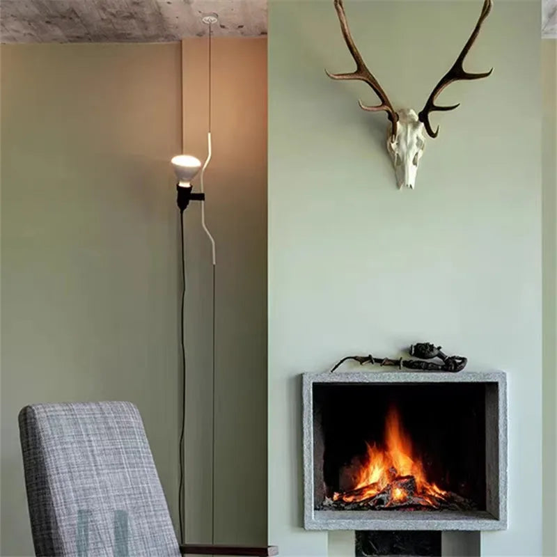 Afralia™ Pendant Lamp: Adjustable Black Line Bedroom Lighting