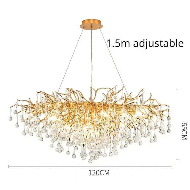 Afralia™ Crystal Branch Chandelier | Indoor Luxury Gloss Light for Living & Dining Room