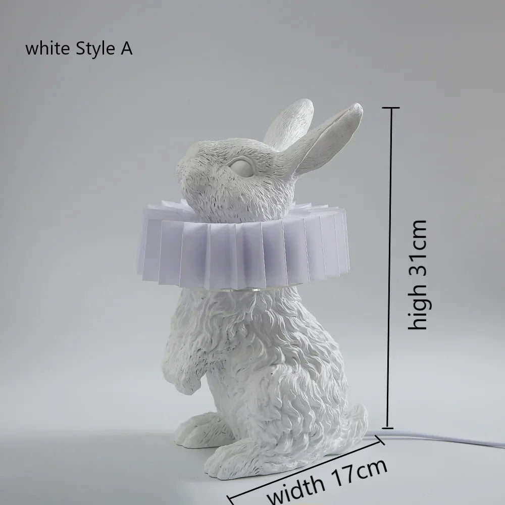 Afralia™ Rabbit LED Table Lamp: Modern Bedroom Bedside Light, Living Room Decor