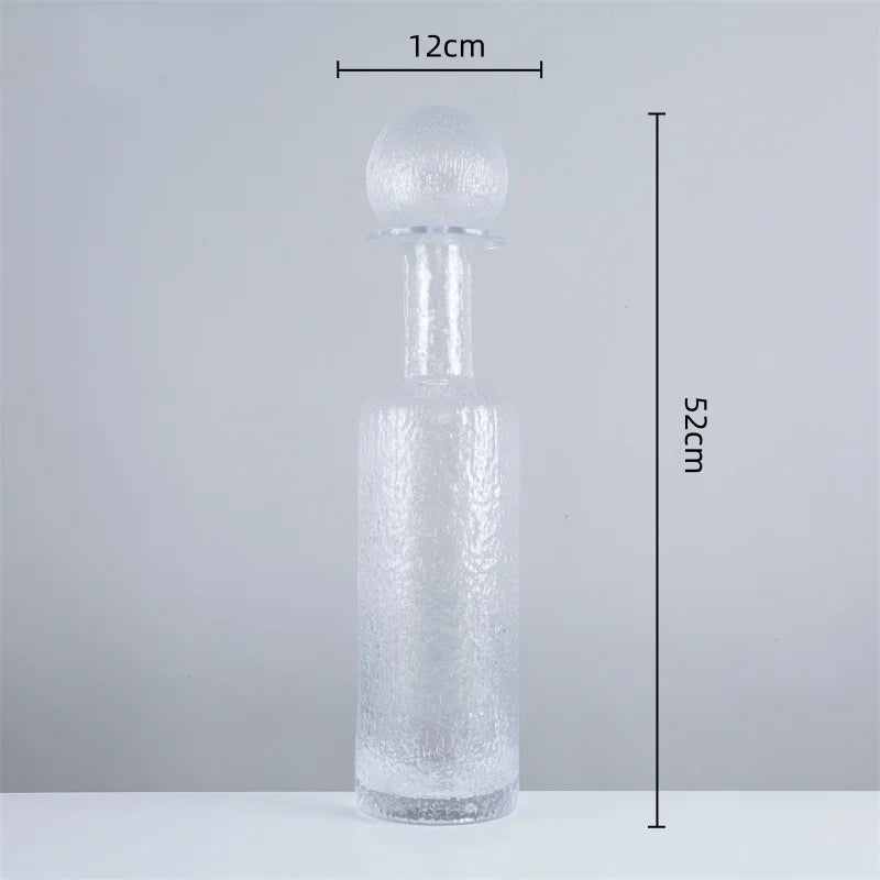 Afralia™ Grey Round Glass Vase Hammer Lid Terrarium Home Decoration