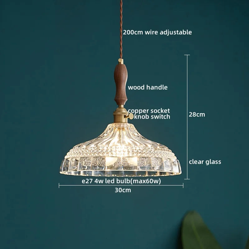 Afralia™ Copper Glass LED Pendant Lights - Nordic Modern Style