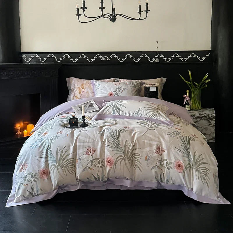 Afralia™ Egyptian Cotton Bedding Set: Queen King Full Size Sheet Pillowcase Comforter Cover