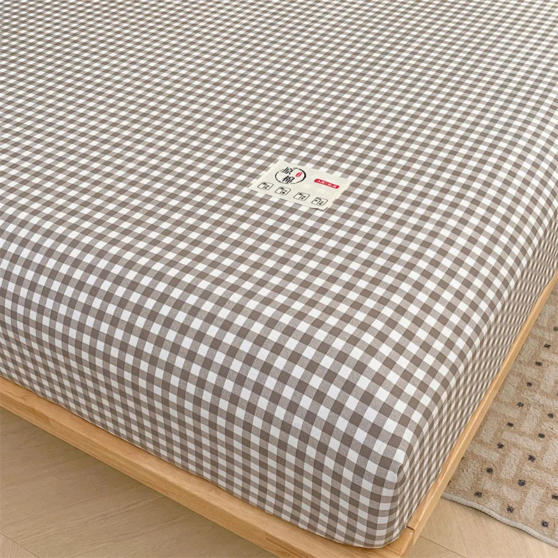 Afralia™ Plaid Style Fitted Sheet - Skin-friendly Elastic Bedsheet for Kids' Room